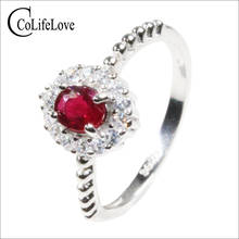 CoLife Jewelry 100% Natural Ruby Ring for Engagement 0.4ct SI Grade Ruby Silver Ring Solid 925 Silver Ruby Jewerlry 2024 - buy cheap