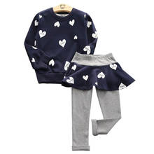 Dollplus New Fashion Girls Tracksuit Baby Kids Sport Clothes Set Love Printed Children Suit Clothing Set for 3-8years Old 2024 - buy cheap