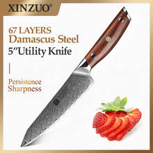 Xinzuo faca japonesa 5 pol. vg10 67 camadas aço damasco, facas profissionais de cozinha, universal, cabo de madeira jacarandá 2024 - compre barato