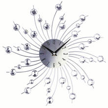 33cm 3D Vintage Clock Metal Crystal Wall Clock Luxury Diamond Large Modern Design Home Decoration Wall Clock Living Room Horloge 2024 - buy cheap