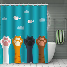 Горячая Распродажа Pet Cat с животным принтом дизайнерские занавески для душа водонепроницаемая ткань занавеска из полиэстера экран для ванной домашний декор для ванной комнаты 2022 - купить недорого
