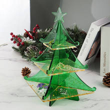 3-Tier Christmas Tree Cake Stand Tray Epoxy Resin Mold Fruit Tray Silicone Mould Jewelry Earring Necklace Display Stand Mold 2024 - buy cheap