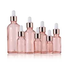 300 pces 5ml/10ml/15ml/20ml/30ml/50ml vazio rosa vidro conta-gotas garrafas óleo essencial líquido aromaterapia pipeta recipientes garrafa 2024 - compre barato