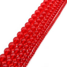 Natural Stone Red Glass Beads  Round Loose Spacer Beads 4-12mm for Jewelry Making Necklace Bracelet DIY 15" Beads Strand 2024 - buy cheap