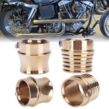 For Harley BSA Sportster xs650 Chopper Bobber Cafe Racer Scrambler 1Pair 2.5"/2" Motorcycle Old Shool Solid Brass Exhaust Tip 2024 - buy cheap