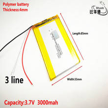 Batería de iones de litio de polímero para tableta, Banco de pc, GPS,mp3,mp4, 3,7 V,3000mAH, 405585, buena calidad, 3 líneas 2024 - compra barato