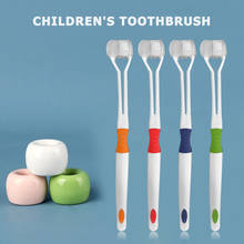 Escova de dentes limpa com três lados, escova macia para crianças, escova de limpeza dos dentes, cabeça substituível, cuidados orais para crianças, multicolor 2024 - compre barato
