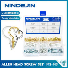 NINDEJIN 168pcs/set Eye Screw Hook keychain sheep eye screw necklace Jewelrys picture cup hanger 2024 - buy cheap