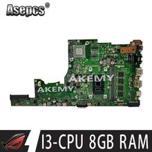 SAMXINNO для Asus X405U X405UA X405UN X405UR X405URR X405UQ X405URP X405UF Laotop материнская плата X405UA 8 Гб оперативной памяти I3-CPU 2024 - купить недорого