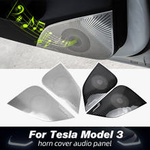 vxvb New For Tesla Model 3 Accessories Speaker Cover Decorative Sequins For Model Three Car Front Column Roof Horn Hood Model3 2024 - buy cheap