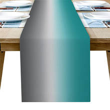 Cyan Turquoise Gray Gradient Table Runner Modern Party Dining Table Runner Wedding Table Decor Tablecloth and Placemats 2024 - buy cheap