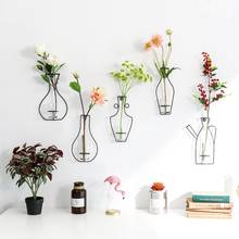 Креативная железная рамка для вазы в скандинавском стиле, настенные подвесные стеллажи для засушенных цветов, декоративные полки «сделай сам» для бутылок 2024 - купить недорого