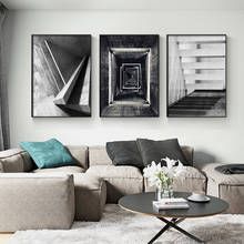 Nordic Black White art wall art Canvas Painting posters Prints Abstract building Picture for Living Room Morden Home Decor 2024 - buy cheap