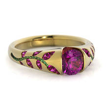 Anel de zircão romântico feminino, anel fino de cristal colorido elegante estiloso com folhas e flores para noivado 2024 - compre barato