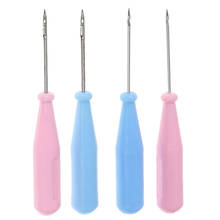 1pcs Steel Stitcher Sewing Awl Shoes Bags Hole Hook DIY Handmade Leather Tool Plastic Handle Cone Needle Shoe Repair Needles 2024 - buy cheap