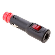 Interruptor de ligar/desligar do conector preto da tomada do isqueiro do cigarro do carro 12vdc com luz vermelha 2024 - compre barato
