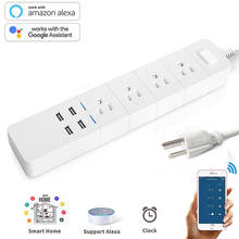 WiFi US Smart Power Strip with 4 USB Charging Ports and 4 Smart AC Plugs for Multi Outlets Works with Alexa Google Home 2024 - buy cheap