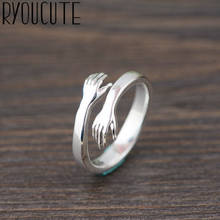 Anéis de mão étnicos cor de prata boêmios para mulheres, anéis de dedo vintage para casamento, presentes de natal 2024 - compre barato