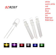 1000pcs 3mm 5mm led white/blue/red/yellow/green/pink light bulbs / 5MM White Colour LED emitting diode F3mm 5mm  LED 2024 - buy cheap