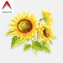 Aliauto Coolest Car Stickers Beautiful Sunflower Colored  Flowers Decor Water Proof PVC Decal for Peugeot Skoda Volvo,13cm*12cm 2024 - buy cheap