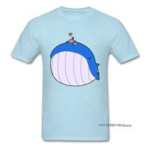 Camiseta masculina monstro baleia, camisetas azuis bonitas, hsowa skitty love wailord, camisetas simples de desenho animado, camisetas masculinas de tamanho grande 2024 - compre barato