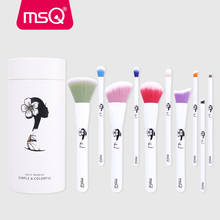 Msq 10 pçs pincéis de maquiagem conjunto colorido fundação corretivo sombra maquiagem pincel maquiagem ferramentas diárias 2024 - compre barato