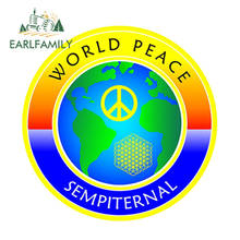 EARLFAMILY 13cm x 13cm Sempiternal World Peace Decal Sticker Everlasting Reflective Car Sticker Motorcycle Accessories 2024 - buy cheap