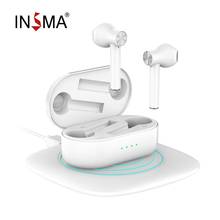 INSMA-auriculares inalámbricos Airbuds 2, audífonos TWS con bluetooth V5.0, carga inalámbrica con micrófono Dual, cancelación de ruido, graves HiFi, Control de clic 2024 - compra barato