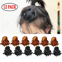 Mini pinzas de plástico para el pelo para niña y mujer, accesorio Universal para el cabello, 1cm, color negro/marrón, 12 unidades 2024 - compra barato