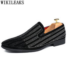 Mens Dress Shoes Loafers Party Shoes For Men Rhinestone Elegant Shoes For Men Sepatu Slip On Pria Coiffeur Zapatos De Hombre 2024 - buy cheap
