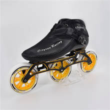 Cityrun-tênis de 6 camadas em fibra de carbono 3x125mm, tênis para skate e corrida, 3 rodas com 125mm, rolamento de roda champion 2024 - compre barato