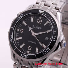 Bliger 41mm Mechanical Mens Watch Sterile Dial Sapphire Crystal Luminous Waterproof Calendar Automatic Wristwatch Men 2024 - buy cheap
