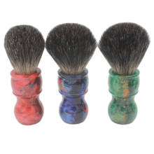 VIGSHAVING  Colorful Resin Handle  Black Pure Badger Hair Men Shaving Brush 2024 - buy cheap