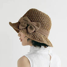 Girl Cute Straw Hat Women Bow Big Brim Straw Hat Foldable Lace Sunscreen Beach Vacation Sun Hat Fisherman Hat Travel 2024 - buy cheap