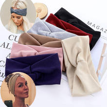 2019 Women Headband Cross Top Knot Elastic Hair Bands Soft Solid Girls Hairband Hair Accessories Twisted Knotted Headwrap 2024 - buy cheap