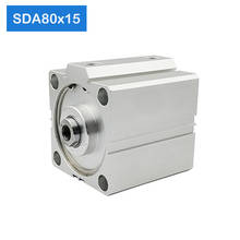 Cilindros de aire compactos SDA80 * 15, 80mm diámetro 15mm carrera SDA80X15 cilindro neumático de aire de doble acción 2024 - compra barato