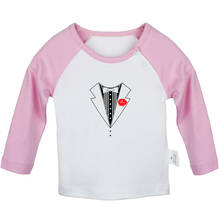 Vestidos divertidos de caballero para bebé recién nacido, camisetas de manga larga de Color raglán con gráfico para niño pequeño 2024 - compra barato