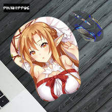 Pinkhipppos apoio para mouse, mouse pad gamer 3d de gel macio, com espada japonesa de anime, arte on-line, yuuki, asuna, almofada ergonômica para mouse com suporte para pulso 2024 - compre barato