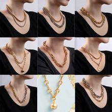 Metal Chain necklace round ball Gold Rope Necklaces coin pendant  Statement Twisted Gold silver Link Choker 2024 - buy cheap