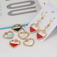 10pcs Trendy Alloy Heart Enamel Charms Lovely Handmade Pendant Jewelry Findings For Earrings Necklace Bracelet 2024 - buy cheap