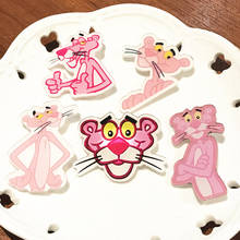 5 pçs/set personagem engraçado dos desenhos animados pantera rosa figura leopardo impertinente broche acrílico pino na mochila para menina botão emblemas crianças 2024 - compre barato