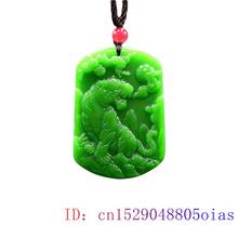 Green Jade Tiger Pendant Charm Amulet Necklace Jadeite Jewelry Carved Fashion Gifts Natural Chinese 2024 - buy cheap