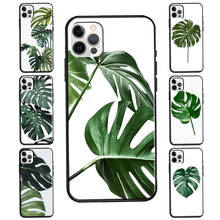 Green Monstera Leaf For iPhone 12 Pro Max 13 mini Case For iPhone 11 Pro Max XS X XR 7 8 Plus SE 2020 Cover 2024 - buy cheap