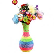 Children DIY Handmade Button Bouquet Vase Handcraft Toys Ornamnet Christmas Gift 2024 - buy cheap
