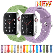 Силиконовый ремешок для apple watch 5 4 band 44 мм 40 мм iWatch 3 band 42 мм 38 мм спортивный браслет correa apple watch 4 3 2 1 Аксессуары 2024 - купить недорого