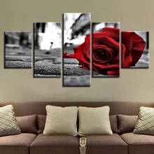 5D DIY Diamond painting Black And White birthday present Home Furnishing diamond embroidery 5 Pieces Romantic Red Rose Flowers 2024 - buy cheap