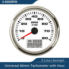 New Waterproof  85mm 0-6000 RPM Tachometer Gauge for Car Truck Boat Yacht with 8 Colors Backlight 12V 24V 2024 - buy cheap