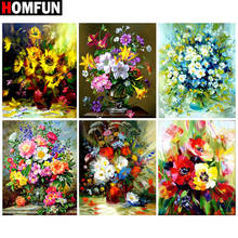 HOMFUN Diamond painting "Colored flower landscape" Full Square/Round Drill Wall Decor Inlaid Resin Embroidery Craft Cross stitch 2024 - buy cheap