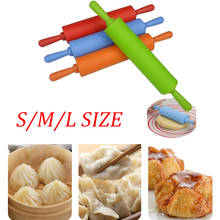 Colorful Silicone Pastry Roll Middle/Large Size Rolling pin for dough Colorful Non-stick Food Grade Kitchen Roller Baking Tool 2024 - buy cheap