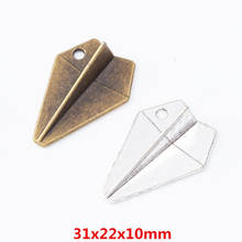 10 pieces of retro metal zinc alloy aircraft pendant for DIY handmade jewelry necklace making 7633 2024 - buy cheap